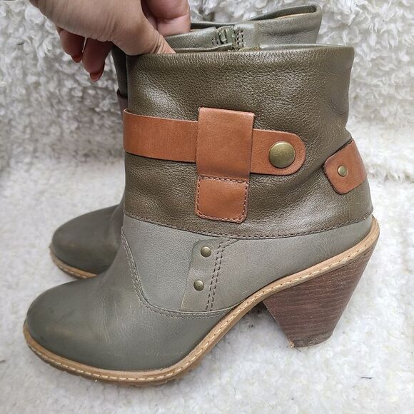Anthropologie Lucky‎ Penny Multi-color Leather Ankle Boots sz 8 - Picture 3 of 8